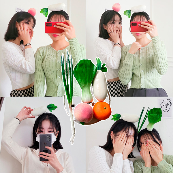 [무배/유쾌한촬영]내머리위에 야채를 올려 과일채소머리띠HH