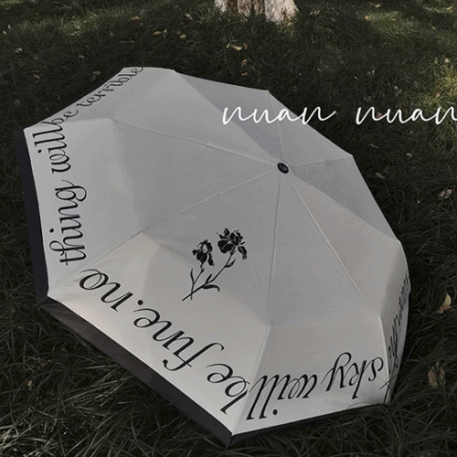 [무배/양산가능] UV 차단 로즈 레터링 일러스트 양 우산